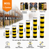 Dissuasore di sicurezza in PVC giallo e nero per carrelli elevatori, altezza 300-800mm, diametro esterno 120mm, MOQ basso 1 cartone