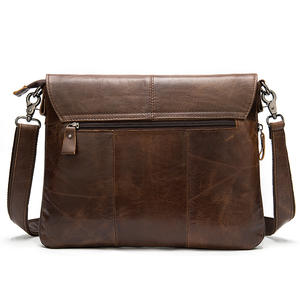Bolsa de mensajero de cuero retro personalizable para hombre, estilo de moda, primera capa de piel de vaca, Europa, Estados Unidos, venta al por mayor transfronteriza - Product Image 1