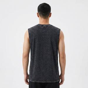Canotta da Uomo 230GSM in Cotone Pesante 100% Lavato, Senza Maniche, Estiva, Casual, per Allenamento e Streetwear, Disponibile negli USA, Nero Grigio - Product Image 2