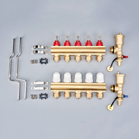 Home Heating System Copper Brass Intelligent Manifold with Flow Meter