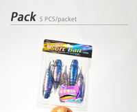 Tolure 9cm 15g appâts de pêche à ver souple 5 pièces/sac avec crochet leurre de pêche souple appâts flottants pour appâts TPR