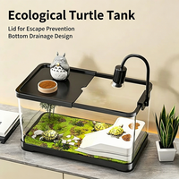 Aquarium de bureau en PET épais de qualité supérieure, pompe silencieuse, lumière LED, mini aquarium, cadeau de bureau, petit aquarium pour poissons betta
