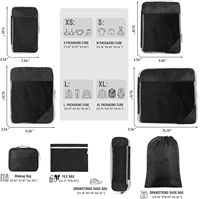 Cubes d'emballage de compression 8 ensembles de cubes d'emballage de voyage pour valises à main extensibles/sacs de compression pour vêtements