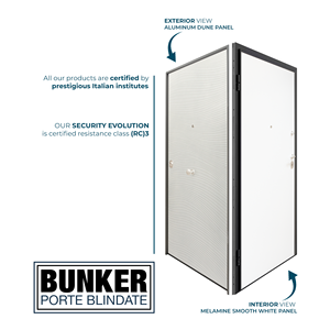 Porte de sécurité antivol de style italien Evolution avec panneau en aluminium DUNE Surface finie moderne et facile à monter - Product Image 3