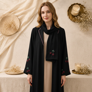New Style Dubai <b>Modest</b> Women's Abaya Shawl Collar Long Sleeve Maxi <b>Dress</b> Lightweight Solid Islamic Kaftan <b>Satin</b> Silk Handmade - Product Image 1
