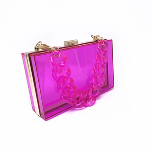 New Transparent Acrylic Women's Bag Shoulder Crossbody Bag Personalized Chain Small Square Bag Evening <b>Clutch</b> - Product Image 5