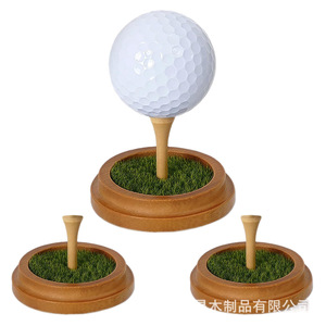 Support créatif en bois pour balles de golf, commerce électronique transfrontalier, décoration de bureau et de maison, base en bambou. - Product Image 2