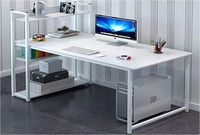 Bureau d'ordinateur moderne simple, pas cher, de petite taille avec étagères B209