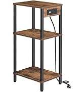 Tall Nightstand with Fast Charging Station, Small <strong>Bedside</strong> <strong>Tables</strong> for Small Space, <strong>Skinny</strong> Side <strong>Table</strong> - Product Image 5