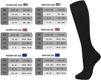 Chaussettes de compression de course à pied en tricot d'automne, 15-20 mmhg, noires, longues, sur mesure, en élasthanne/nylon