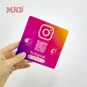 NFC <span class=keywords><strong>google</strong></span> yorumları çıkartmalar akrilik qr kodu NFC çip menü temassız işareti sosyal medya <span class=keywords><strong>google</strong></span> İnceleme plakası - Product Image 2
