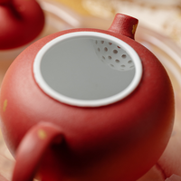 Juego de Té Chino Rojo Kung Fu, 1 Tetera y 2 Tazas con Caja de Regalo, Juego de Té Portátil para Viajes, para el Hogar y Regalos Empresariales