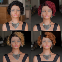 Perruque courte bob de 6 pouces, cheveux humains raides, lace frontale 13*1, pré-épilée, dentelle transparente, coupe courte pour femmes noires