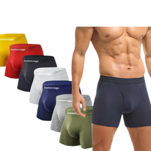 Calzoncillos cortos deportivos con logotipo personalizado de algodón de alta calidad con logotipo personalizado de tiro medio - Product Image 2