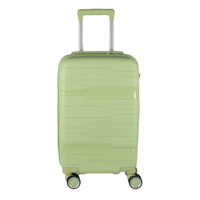 Valise à roulettes moderne de luxe ultra-légère en PP, grande capacité, unisexe, avec fermeture éclair et serrure intelligente