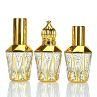 Huile de parfum de luxe Atar Glass du Moyen-Orient 3ml 6ml 9ml 12ml. Flacon de parfum arabe doré avec boîte d'emballage