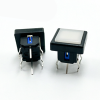 Interrupteur tactile LED 6x6 avec éclairage SMD SMT, interrupteur tactile éclairé avec max. Tension 24V, matériau en laiton, 1NO, utilisation pour appareils électroménagers