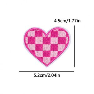 Patchs brodés thermocollants personnalisés en tissu pour casquettes de camionneur, motifs arc-en-ciel, à carreaux, cœur, étoile, vente en gros - Product Image 5