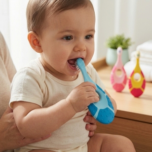 <span class=keywords><strong>Brosse</strong></span> <span class=keywords><strong>à</strong></span> dents d'apprentissage sûre <span class=keywords><strong>pour</strong></span> bébé avec poignée en boucle ronde, poils extra doux, <span class=keywords><strong>brosse</strong></span> <span class=keywords><strong>à</strong></span> dents <span class=keywords><strong>pour</strong></span> tout-petits de 0 <span class=keywords><strong>à</strong></span> 3 ans, hygiène buccale - Product Image 1