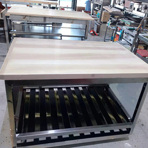 Commercial Kitchen Stainless Steel <strong>Work</strong> <strong>Table</strong> Wooden Cutting Board 500kg/m Load Capacity Self-Cleaning Coating for Hotels - Product Image 3