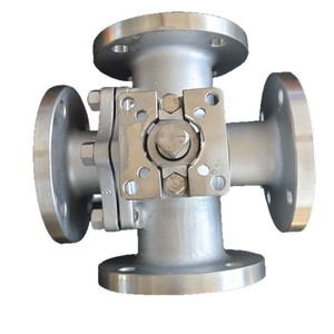 Vanne à boisseau sphérique quatre voies Guizhou et Shanghai Electric Q946F 16CDN125 à bride en acier moulé WCB pour commutation chaud/froid HVAC - Product Image 2