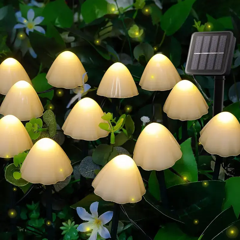 0/30led Outdoor Zonne-Paddestoelverlichting Waterdicht Landschap Slinger Fee String Lamp Voor Huis Tuin Tuin Tuin Patio Decor