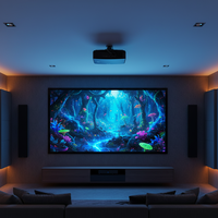 Écran de projection ALR électrique XSTROMSON de 150 pouces à montage au plafond 16:9 pour home cinéma (matériau PVC)