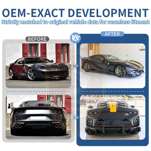 Kit de carrosserie aérodynamique de conversion pour Ferrari <span class=keywords><strong>812</strong></span> Superfast Facelift <span class=keywords><strong>812</strong></span> Competizione 812C Pare-chocs avant Jupes latérales Aileron arrière Échappement Capot - Product Image 2