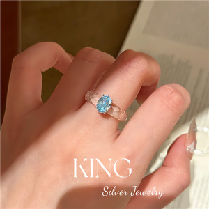 King Silver Jewelry Faceted Crystal Ring Women's Fashion Geometric Design Everyday Wear - Product Image 4