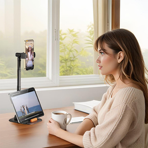 Bán Buôn New Xách Tay Máy Tính Để Bàn Hợp Kim Nhôm Điện Thoại Di Động Khung Lười Biếng Gấp Kim Loại Phẳng Điện Thoại Đứng Cho Bàn Sử Dụng - Product Image 5