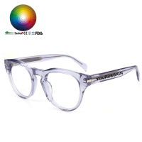 Monture optique circulaire en acétate de haute qualité, lunettes d'ordinateur en gros, fabricant en Chine, lunettes personnalisées avec logo