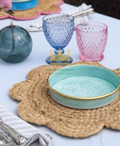 Customized <b>Round</b> Rattan <b>Placemat</b> with Wavy Edges Tight Texture Natural Weave Table Mat for Dining or Party Decor - Product Image 6