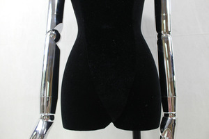 Half Body Wooden <strong>Mannequin</strong> <strong>Torso</strong> <strong>with</strong> <strong>Arms</strong> <strong>Mannequin</strong> Head and <strong>Torso</strong> Velvet <strong>Mannequin</strong> Dress Form - Product Image 6