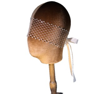Chapeau ROMANTIQUE Vintage pour <span class=keywords><strong>Mariage</strong></span>, Coiffe de Mariée, Bandeau en Strass, <span class=keywords><strong>Voile</strong></span> Cage à Oiseaux - Product Image 5