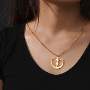 Myshape khả năng sinh <span class=keywords><strong>s</strong></span>ản xoắn ốc mặt trăng Nữ Thần Vòng cổ nữ tính năng lượng lưỡi liềm trăng wiccan ma thuật amulet thép không gỉ trang <span class=keywords><strong>s</strong></span>ức - Product Image 2