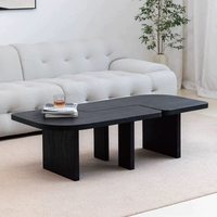 Table basse simple en bois massif de forme irrégulière, salon, maison d'hôtes, table à thé, table basse de petite taille