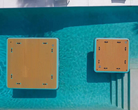Équipement de jeu Drop Stitch Island Dock gonflable Plate-forme flottante Plate-forme gonflable 4x4 Sports nautiques Tapis d'eau