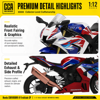 Modèle de moto en métal moulé sous pression CBR1000RR-R à l'échelle 1/12 avec des roues mobiles en matériau écologique pour la décoration de la maison ou comme cadeau