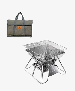 Campingmoon Woodland Garden Barbacoa plegable Parrilla de acero inoxidable Desmontable Exterior Portátil Tamaño medio Parrilla de madera plegable - Product Image 1