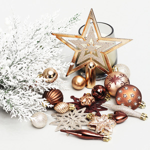 58 pièces de boules de Noël de haute qualité, décorations suspendues, pendentifs flocons de neige et étoiles, pour décoration extérieure et intérieure, fournitures de fête de Noël - Product Image 4