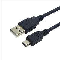 Mini USB vers USB câble de chargeur de données rapide cuivre pur avec veste en Nylon PVC pour lecteur MP3 MP4 voiture DVR GPS appareil photo numérique HDD