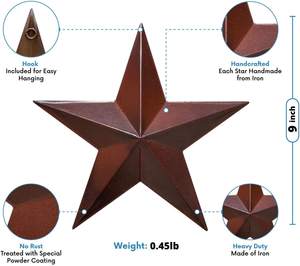 Vente en gros d'étoiles en métal classiques à l'<span class=keywords><strong>ancienne</strong></span> Décoration murale Art déco tendance pour décoration murale suspendue d'étoiles du Texas - Product Image 4