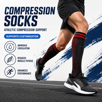 Chaussettes de compression sportives pour hommes, en coton élastique, pour la récupération, la course à pied, l'entraînement, évacuant l'humidité, chaussettes personnalisées