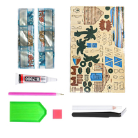 Kit de puzzle en bois d'art religieux avec pierres précieuses, modèle de chapelle gothique européenne avec tour à cloche, avec gemmes acryliques et colle, pour enfants, décoration 3D