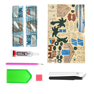 Kit de puzzle en bois d'art religieux avec pierres précieuses, modèle de chapelle gothique européenne avec tour à cloche, avec gemmes acryliques et colle, pour enfants, décoration 3D - Product Image 3