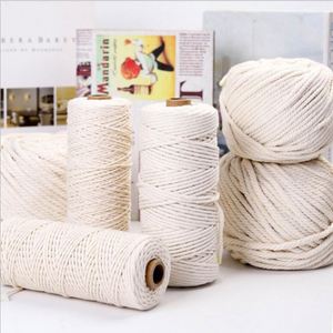 Cordon ciré 100% coton 3mm 4mm, torsadé 3 brins, pour vêtements, chaussures, sacs, textile de maison - Product Image 1