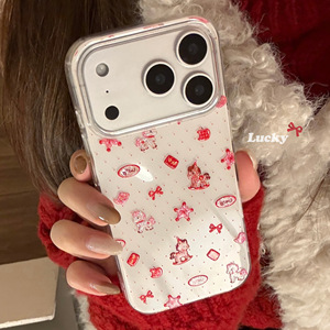 Coque de téléphone Shine Powder New Year Pink Pony pour Apple 17 <span class=keywords><strong>iPhone</strong></span> 16 Pro Max, design en relief de dessin animé, compatible avec les modèles 15 14 <span class=keywords><strong>13</strong></span> - Product Image 2
