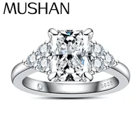 Bague MuShan de Luxe en Argent Sterling 925 avec Moissanite VVS, Bague pour Soirée Romantique, Plaqué Or Véritable 18K pour Femme, Bijoux Brevetés MST