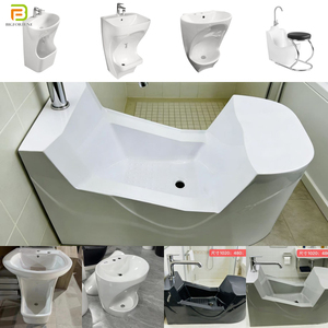 Vente en gros de piédestal de salle de bain en céramique lavabos à pieds lavabos musulmans à double niveau wudu lavabo - Product Image 2