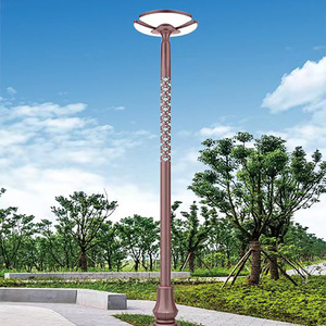 Lampadaire de jardin extérieur en laiton, lumière LED 2700K blanc chaud doux, abat-jour en verre, IP66, AC 220V, semi-encastré, détecteur de mouvement, solaire - Product Image 3